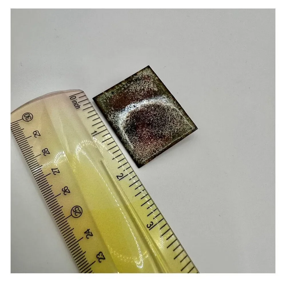 Metal hand painted brooch